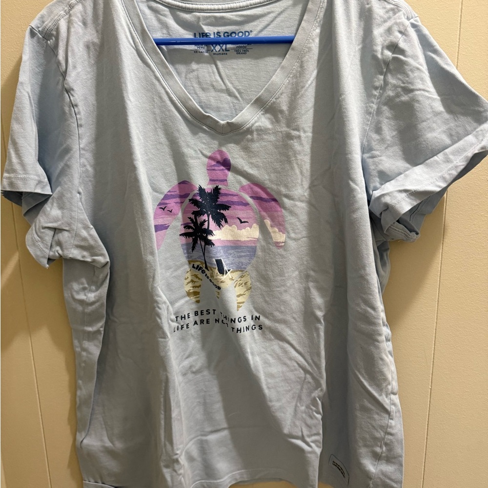 Life Is Good Gray Women's T-Shirt